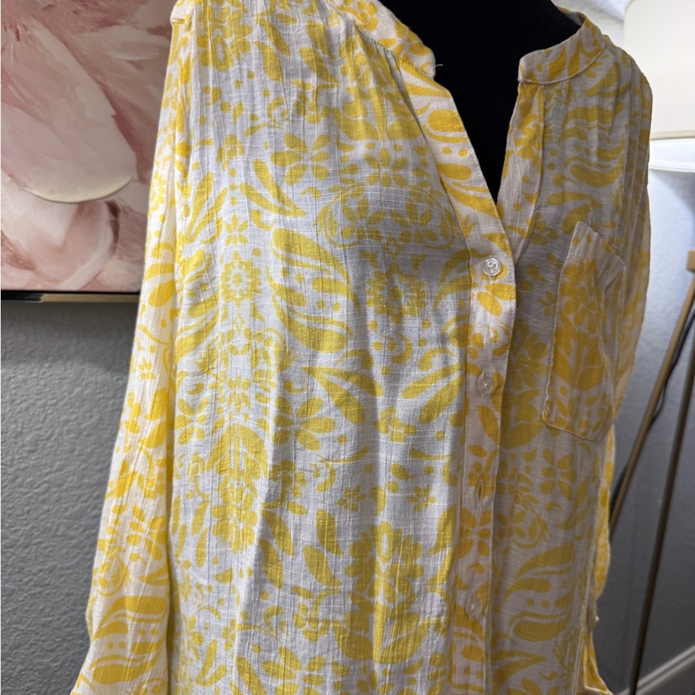Zac & Rachel Yellow Floral Blouse